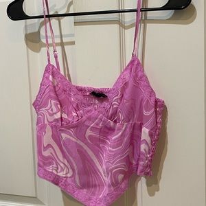 Cute satin & lace Wild fable top pink!
